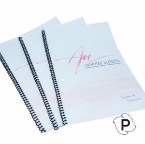 ENCADERNAÇÃO ESPIRAL A4 PVC 21x29,7cm  Plástico Até 100 folhas 